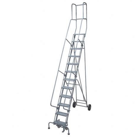 Cotterman 12 Step Rolling Ladder Perforated Step Tread 162 In Overall