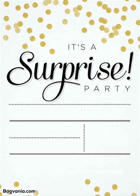 Free Printable Surprise Birthday Party Invitations
