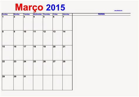 Calendario Março 2015 Para Imprimir 2016 Blank Calendar Calendar En