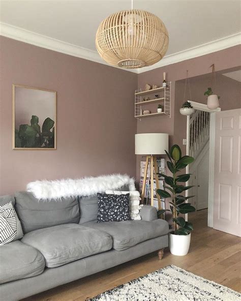 Scandi Style Living Room Painted Farrow And Ball Sulking Room Pink