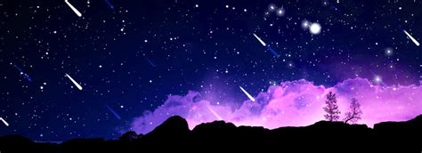 Full Aesthetic Nebula Starry Sky Banner Background Hand