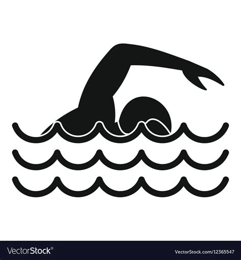 Swimmer Icon Simple Style Royalty Free Vector Image