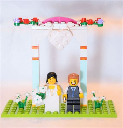 Custom Lego Minifigure Bridal Cake Topper Or Display ~ Wedding Lego