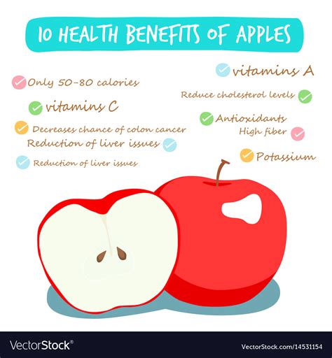 Health Benefits Of Apple Royalty Free Vector Image