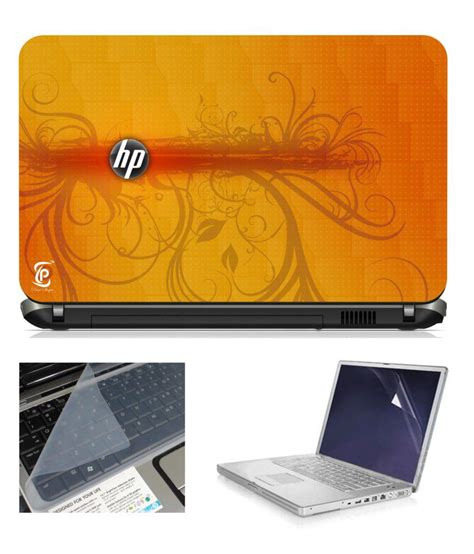 Print Shapes Orange Hp 3 In 1 Laptop Skin With Screen And Keyboard