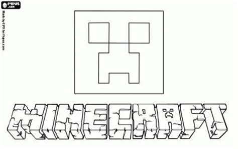 Minecraft ausmalbilder zum ausdrucken kostenlos. Minecraft logo with the face of a Creeper coloring page ...