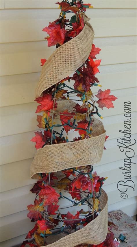 Diy Tomato Stake Fall Tree With Images Tomato Cage Crafts Crafts