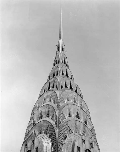 View Of The Crown And Spire Of The Chrysler Building With Its Arches