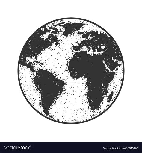 Planet Earth Globe Sketch Royalty Free Vector Image