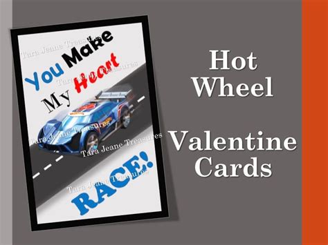 Hot Wheels Race Car Valentine Days Printable Instant Download By