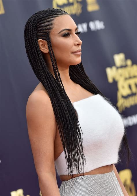 Kim kardashian wears her hair in braids while leaving the epione cosmetic laser center on thursday evening (february 18) in beverly hills, calif. Kim Kardashian Tries To Defend Wearing Fulani Braids To ...