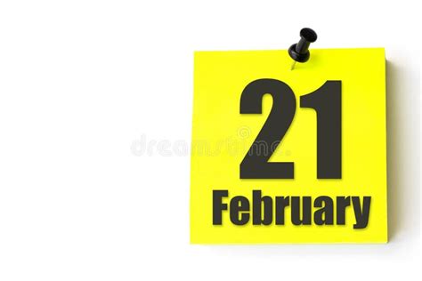 February 21st Day 20 Of Monthhand Hold Simple Calendar Icon With Date