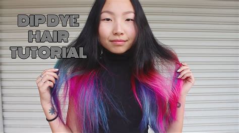 I've dip dyed my hair seven times in the past year and a half. Rainbow Nebula Dip Dye Hair Tutorial | pink, purple, blue ...