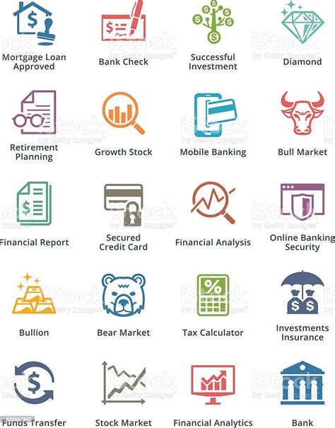 Personal Business Finance Icons Set 1 Colored Series Stock Illustration