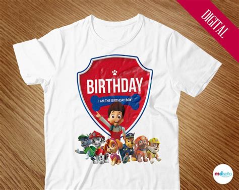 Paw Patrol T Shirt Birthday Boy Iron On Transfer Etsy