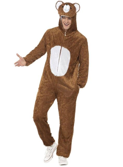 Fuzzy Brown Bear Onesie Costume For Adults Adults Bear Costume