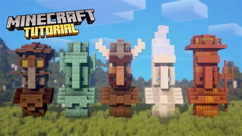 Minecraft How To Build 5 Unique Villager Statues 03 Tutorial Youtube