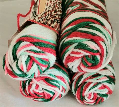 4 Skeins Of Christmas Knitting Yarn Color 0935 Christmas Etsy