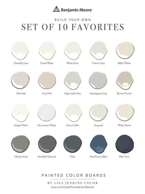 Pick Your Top 10 Favorite Benjamin Moore Colors And Customize Your Set