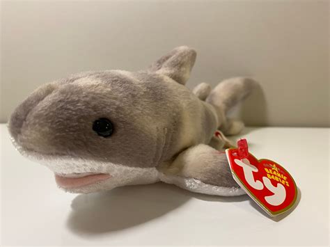 Ty Beanie Baby Finn The Grey Shark Rare 9 Inch Etsy