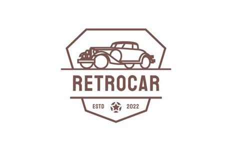 Vintage Retro Emblem Classic Car Logo Design Vector Template