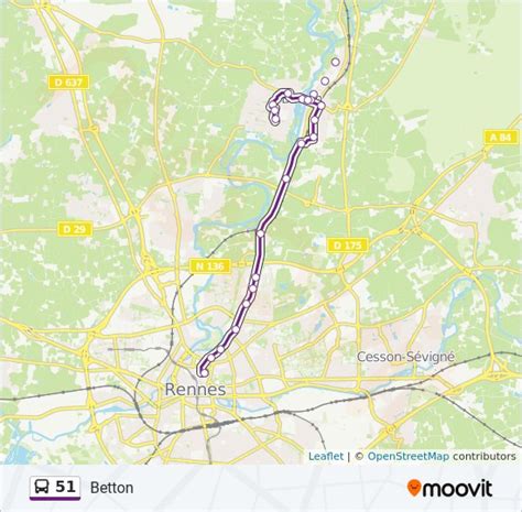 Ligne 51 Horaires, Stations & Plans  Betton