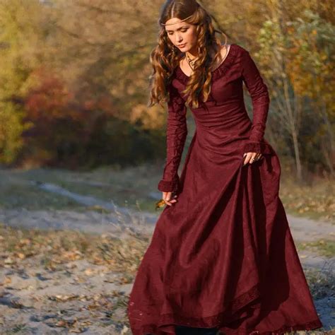 Renaissance Women Costume Medieval Maiden Fancy Cosplay Over Dress Halloween Costumes Victorian