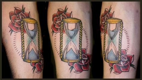 Hourglass And Rose Traditional Tattoo Traditional Tattoo Hourglass