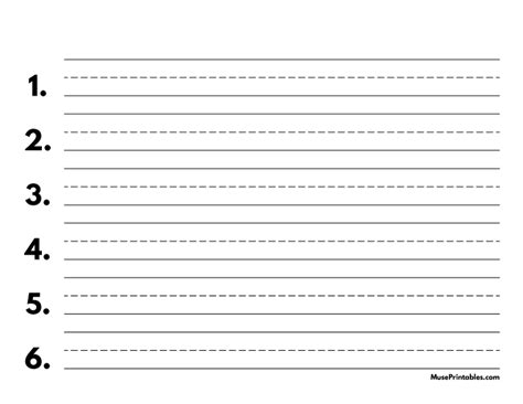 Printable Black And White Numbered Handwriting Paper 34 Inch