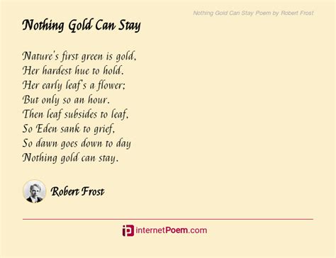 Nothing Gold Can Stay Poem By Robert Frost