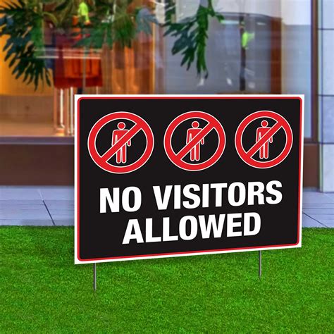 No Visitors Allowed Double Sided Yard Sign 23x17 In Plum Grove