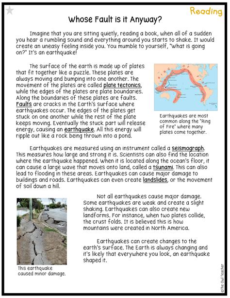 Earthquakes Science Investigation Booklet Printable Digital The Owl Teacher
