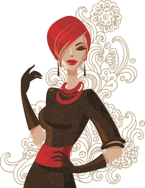 Beautiful Of Fashion Girls Vector Graphic 04 Free Download