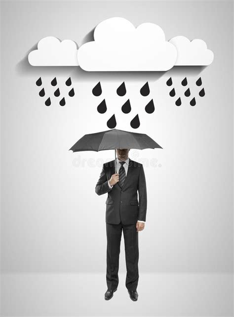 Businessman Standing With Umbrella Stock Photo Image Of Idea