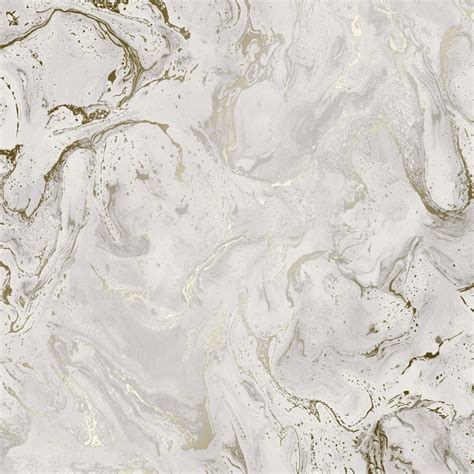 House Of Alice Onyx Marble Metallic Wallpaper White Gold