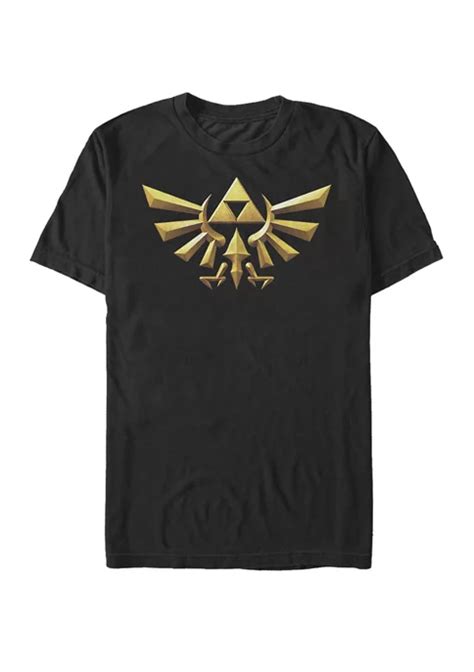 Nintendo The Legend Of Zelda Hyrule Crest Iconic Golden Triforce Short