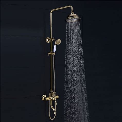 European Style Brass Luxury Gold Bathroom Top Head 8 Rainfall Shower Faucet Set Tub Mixer Tap