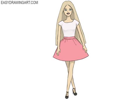 how to draw a barbie step by step easy