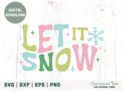 Let It Snow Retro Svg Cut File Winter Fun Shirt Svg Snow Day Etsy