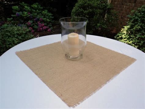 Burlap Table Squares Select Your Size Natural Or Ivory Burlap Table Topper Rustic Wedding Decor