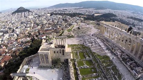 A Spectacular Aerial View Of The Citadel Of The Acropolis In Athens And