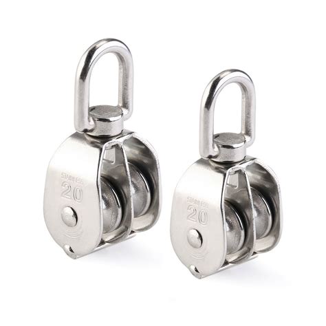 Famgee 50 Mm Silver Single Pulley Block 304 Stainless Steel M50 Wire