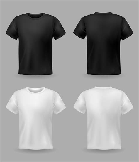 Round neck short sleeve colors different colors available these black tshirt back are available in distinct varieties starting from trendy, casual ones to formal clothes to wear in your office or workplace. White and black t-shirt mockup. Sport blank shirt template ...