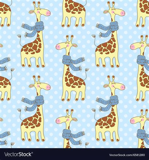Seamless Giraffes Pattern Royalty Free Vector Image