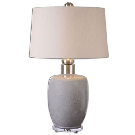 Uttermost Ovidius 1 Light Table Lamp Crackle Gray Glazebrushed Ebay