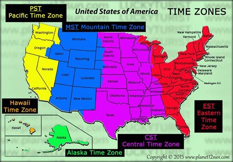 Time Zones Time Zones Eastern Time Zone United States Map