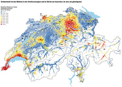 Wer eine wohnung in der schweiz mieten will, sollte wissen, dass viele zuwanderer aus der eu kommen und dadurch die mietpreise stark gestiegen sind. Wo man in der Schweiz mit tiefen Mieten rechnen darf ...