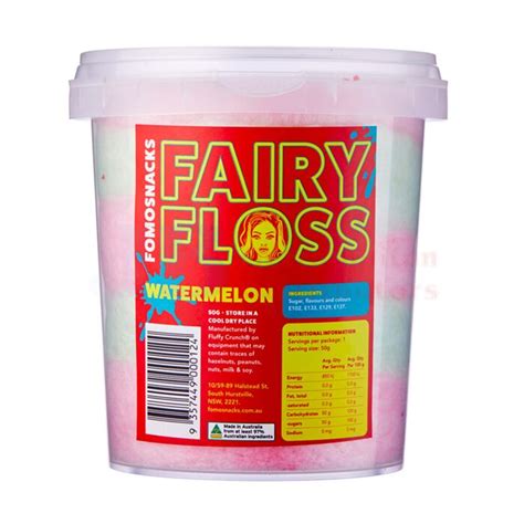 Fomo Snacks Fairy Floss Tub 50g Watermelon Usa Candy Factory