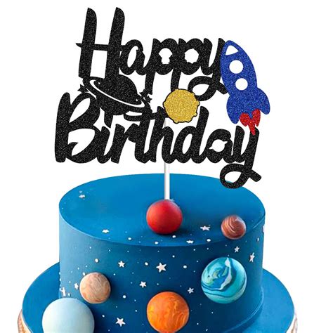 Buy Blast Off Rocket Ship Cake Topper Outer Space Theme Happy Birthday