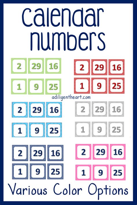 90s color by number printables preschool calendar. Various Calendar Number Color Options. Physical item, not ...